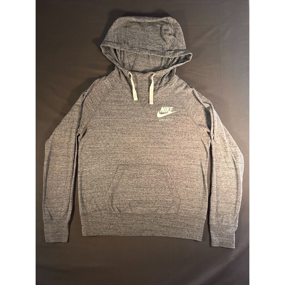 Vtg Y2K Athleisure Nike Gym Hoodie Grey Sweatshirt Women M Pullover Breathable